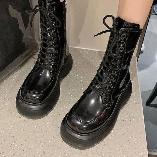 

boots real soft leather nude women's british style autumn and winter 2021 casual shoes short women fashion, Black