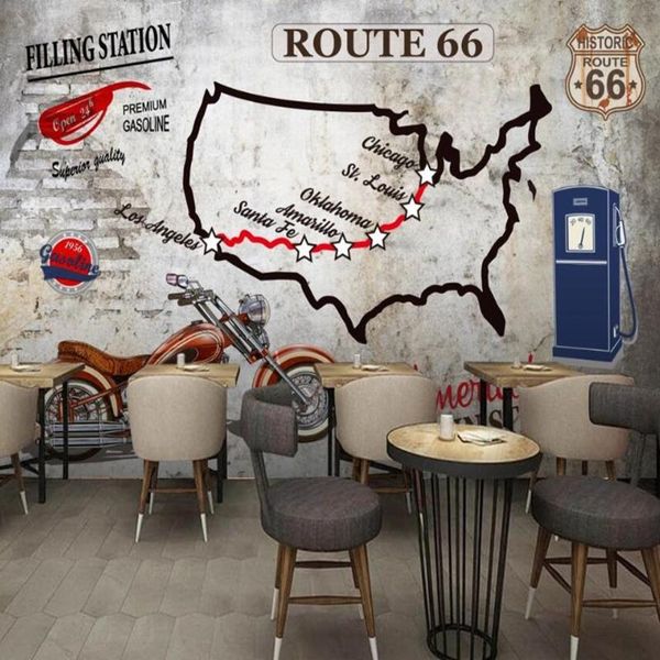 

wallpapers milofi custom 3d highway cement wall bar background wallpaper mural