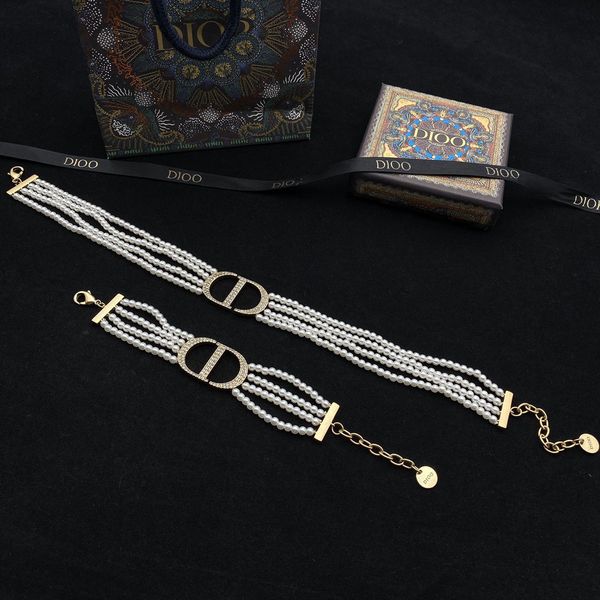 

design jewelry 21 necklace style full diamond pearl necklace women's net red same fashion temperament bracelet, Silver