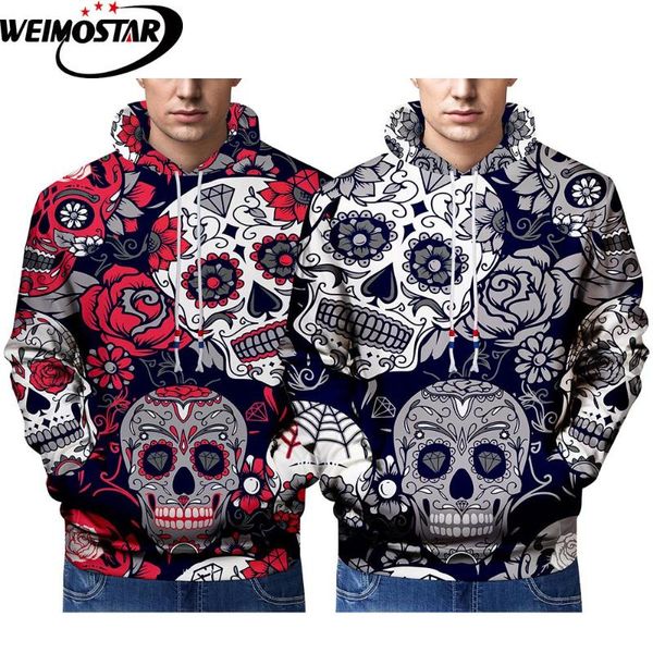 

gym clothing weimostar mens halloween casual street 3d printed funny skulls and deer hoodies sports big size selling sportswear, White;black
