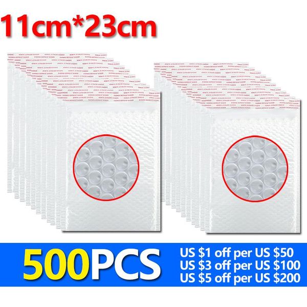 

storage bags 11x23cm 500pcs white foam envelope self-adhesion seal mailers padded bubble mailing packages bag