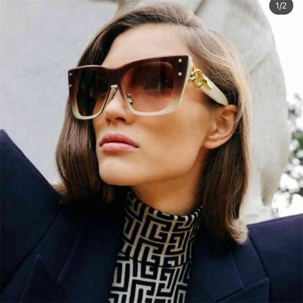 

factory outlet 2021 women's cat's eye large frame display face small fashion anti ultraviolet bps-106a, White;black