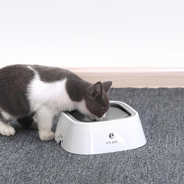 

cat bowls & feeders 1.5l pet dog floating bowl non-wetting mouth slow water feeder dispenser anti-overflow portable drinking