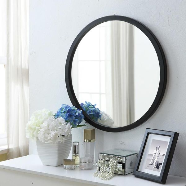 

mirrors simple wooden mirror dressing table wall mounted vanity round bathroom white / black wf1019
