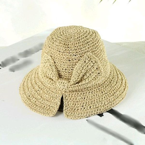

wide brim hats summer for women big cap straw visor hat with bowknot outdoor beach travel sunshade foldable sun bucket, Blue;gray