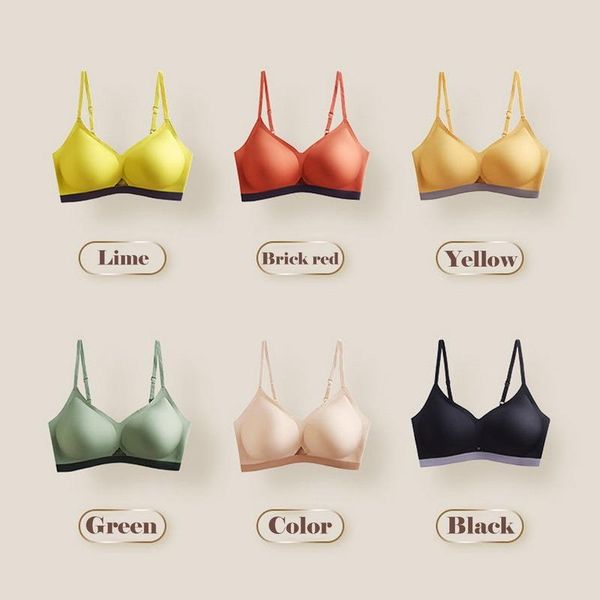 

yoga outfit seamless bras for women underwear push up sports bra non-trace female without rims latex thin small chest gather vice breast