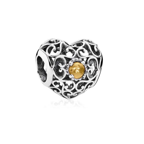 2024 nuovo argento sterling 925 fascino dicembre compleanno ritaglio cuore perline per Pandoras braccialetto moda donna gioielli di lusso regali