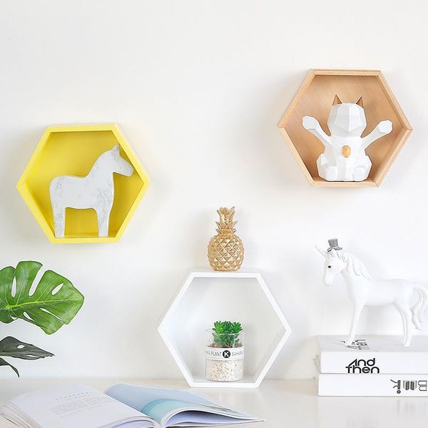 

other home decor simple hexagon frame wall shelf decoration crafts creative living room lattice