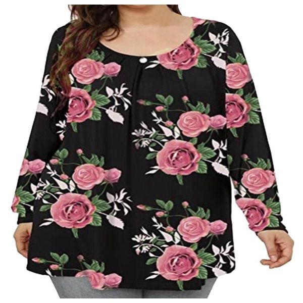 

women's blouses & shirts womens long sleeve goth blouse plus size round neck printed loose casual harajuku women clothing, White