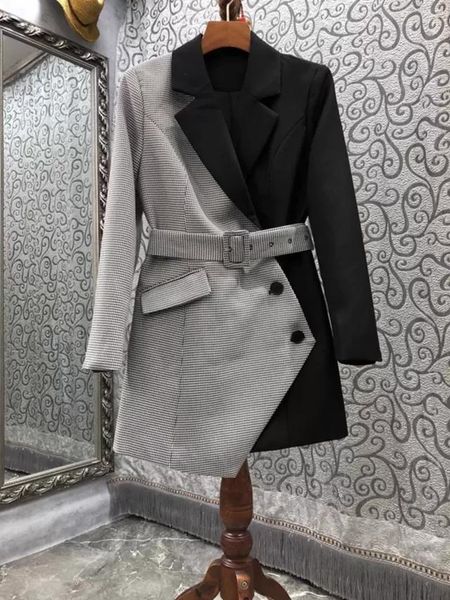 

women's jackets sa9833 fashion women coats & 2021 runway luxury european design party style clothing, Black;brown