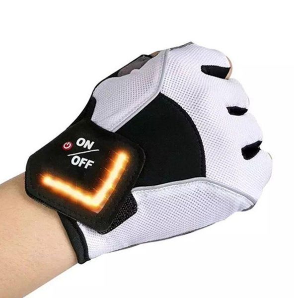 

cycling gloves 1pair rechargeable led automatic induction turn signal outdoor drop, Black