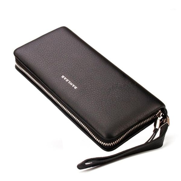 

wallets men's black genuine leather clutch wrist bags handbags1, Red;black