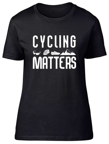 

cycling matters fitted womens ladies t shirt, White;black