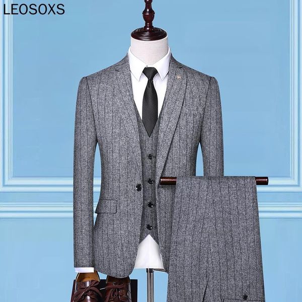 

men's suits & blazers 2021 spring classic suit styles for men luxury tuxedo 3 piece wedding striped dress man, White;black