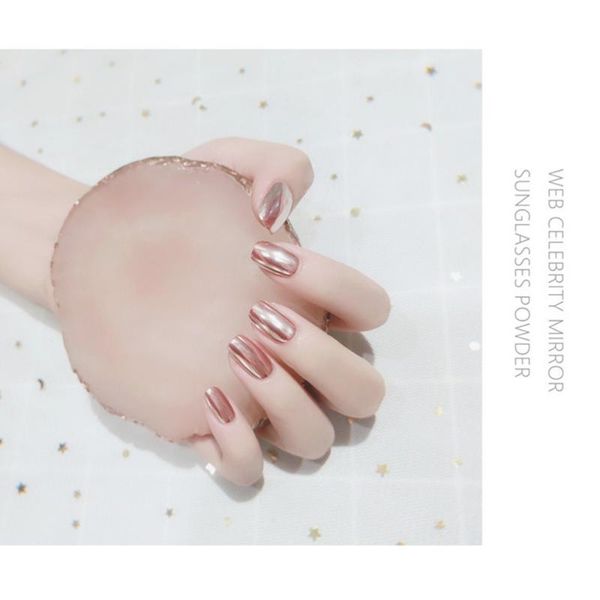

nail glitter 6pcs art powder manicure mirror effect pigment color plating titanium powders for wo, Silver;gold