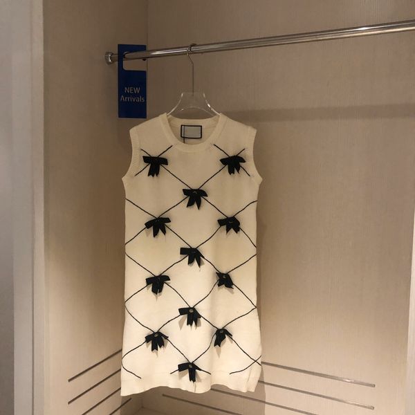 

21 tide autumn gaoding bow treasure series vest dress cream white