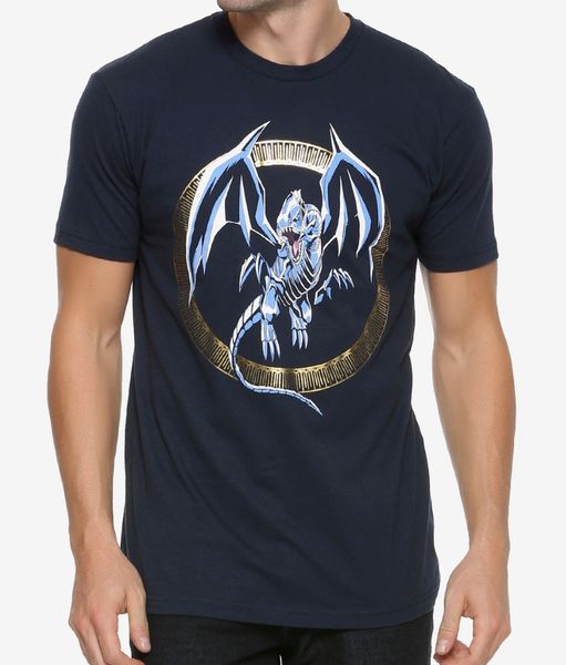 

anime yu-gi oh blue eyes white dragon t-shirt new authentic & official, White;black