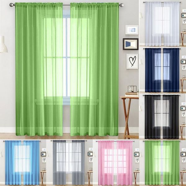 

window curtains modern minimalist living room bedroom solid color terylene screen home decoration white tulle curtain & drapes