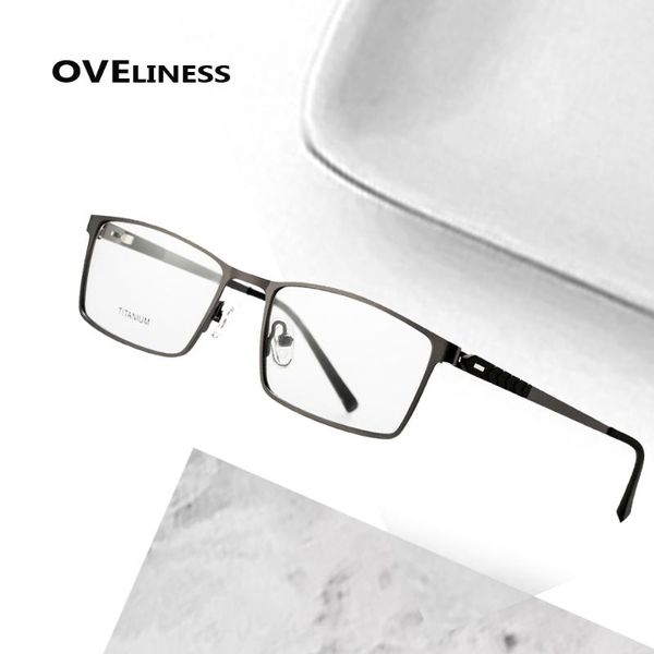 

fashion sunglasses frames 2021 titanium alloy eyeglasses male eye glasses frame men optical computer myopia prescription full metal eyewear, Black
