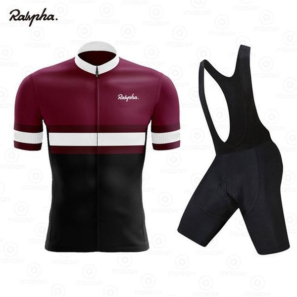 

racing sets 2021 ralvpha short-sleeved breathable cycling jersey men's mountain bike clothing professional team road sports uniform, Black;blue