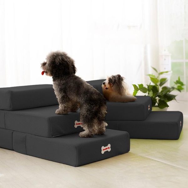 

cat beds & furniture stuff ramps for dog breathable mesh foldable padded pet stairs detachable bed ramp 2 steps sturdy build