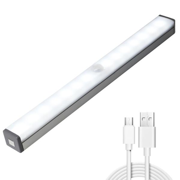 

night light motion sensor cabinet lamp usb rechargeable closet lighting bulbs tube for wardrobe kitchen bedroom step