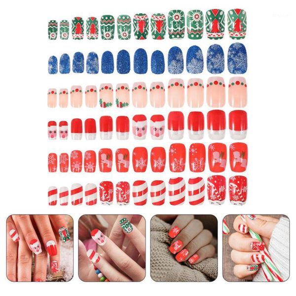 

boxes/144pcs nail decals removable false nails christmas supply1, Black