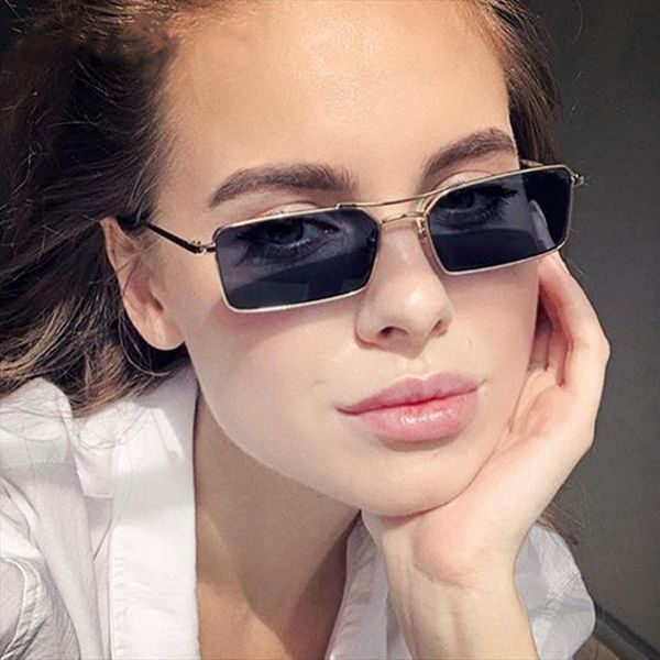 

square womens sunglasses alloy metal small frame clear double bridge mens sun glasses vintage chic female shades uv400, White;black