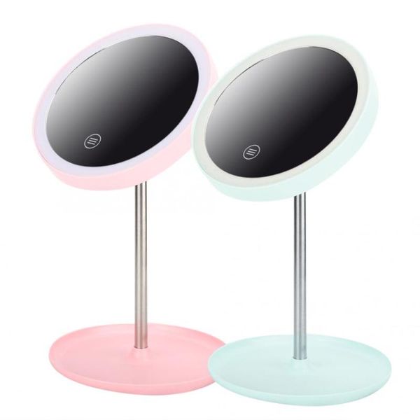 

compact mirrors adjustable brightness rechargeable makeup mirror led with lights dormroom deskbeauty