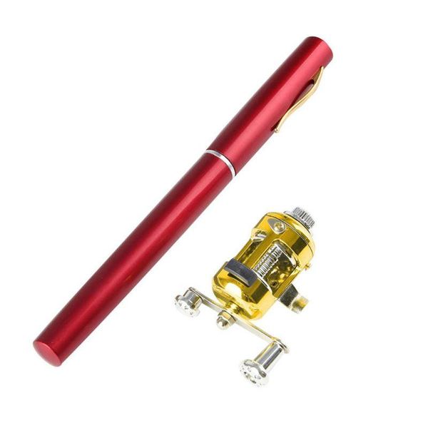 

boat fishing rods 34ye mini portable pocket fish pen aluminum alloy rod + reel