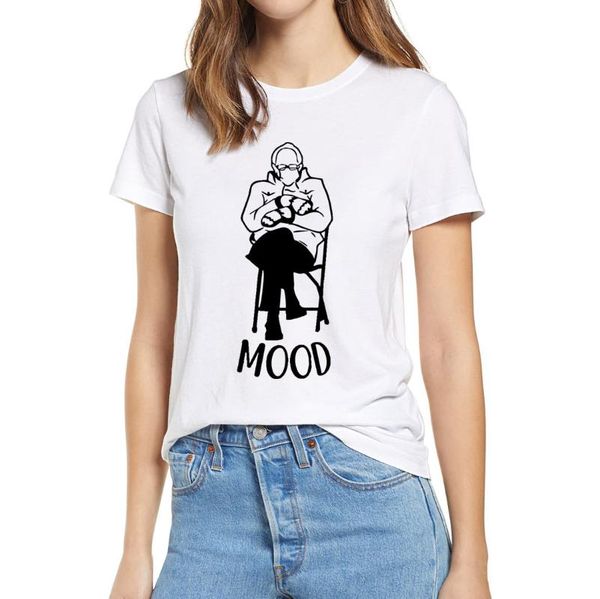 

women's t-shirt bernie sanders mittens t shirt inauguration day mood graphic gift 100% cotton humor tee, White