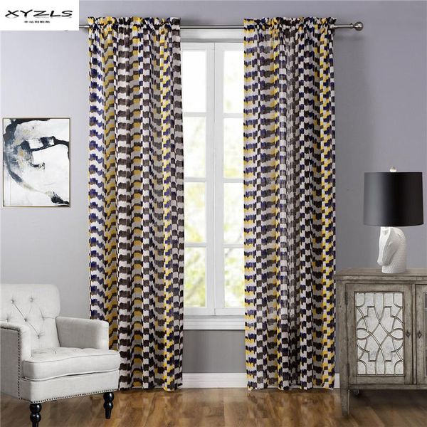 

curtain & drapes modern tulle curtains for living room geometric pattern polyester kitchen cafe window voile 1 pair