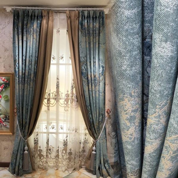 

curtain & drapes american 2021curtains for living dining room bedroom high-end chinese jacquard light luxury and elegant curtains