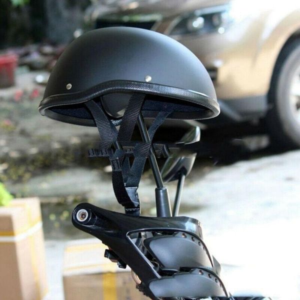 

cycling caps & masks skull cap motorcycle half helmet vintage moto open face retro chopper biker pilot dot size s-xxl, Black
