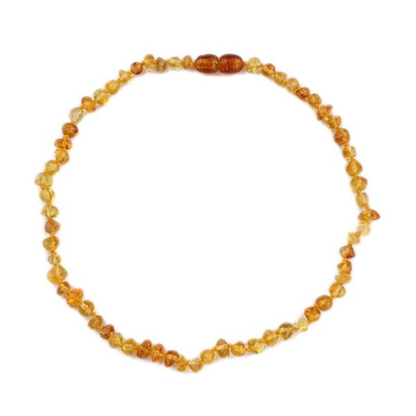 

chains classic natural amber necklace baby gift for teething, Silver