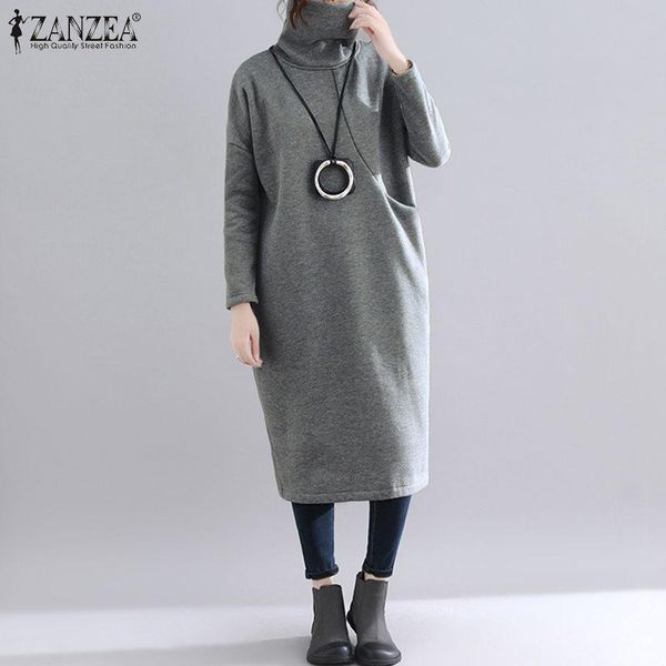 

women's turtrleneck dress autumn winter casual solid robe 2021 female midi vestidos long sleeve plus size 5xl dresses, Black;gray