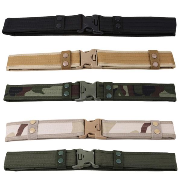 

belts 2021 army style combat quick release tactical belt fashion men canvas waistband outdoor hunting 5 colors optional, Black;brown