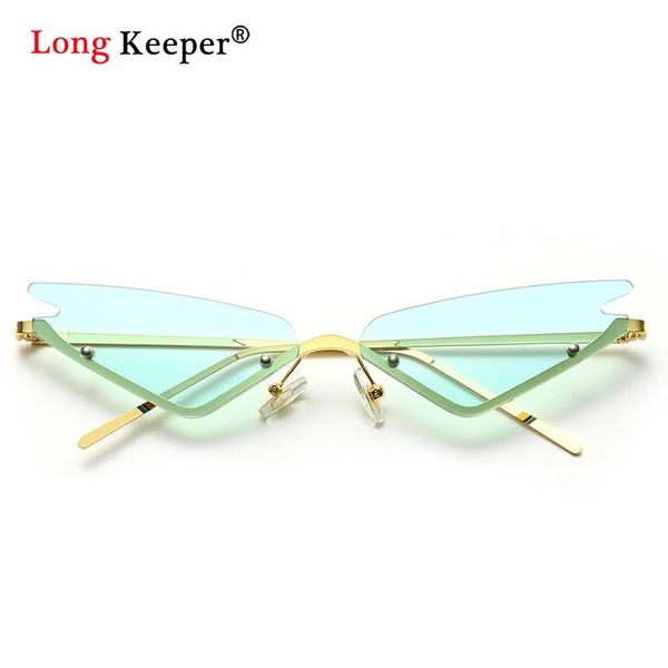 

outdoor eyewear lens cat rimless triangle luxury uv400 sun women green narrow glasses vintage female brand cateyes sunglasses eye s