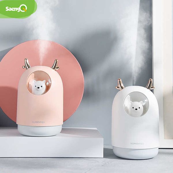 Saengq USB difusor Ultrasonic ar humidificador elétrico aroma de óleo essencial aromaterapia mistificador de névoa legal para casa 210709