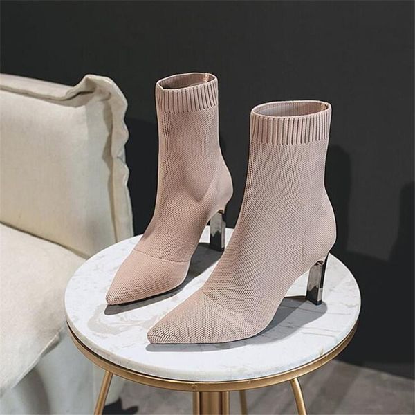 

womens boots ankle for women pumps fashion brand high heels female spring autumn shoes woman dress, Black