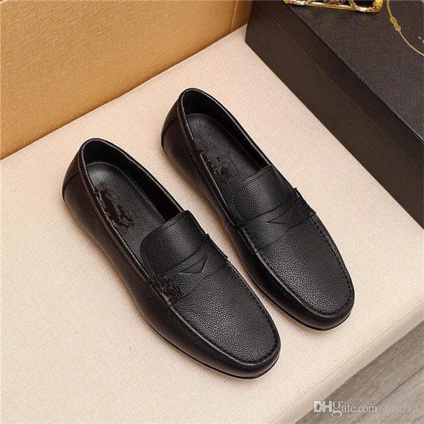 

l5 fashion slip on men dress shoes men oxfords fashion business dress men shoes 2020 new classic leather men's suits shoeshot, Black