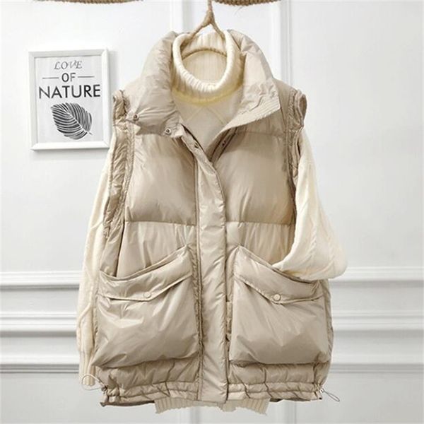

sedutmo winter duck down vest women ultra light oversize waistcoat autumn casual short pocket jacket slim parkas ed1317 210927, Black