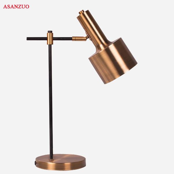 

table lamps american study lamp retro adjustable iron bedroom light brass color cafe bar decoration