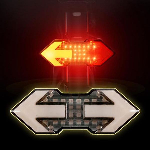 

bike lights bicycle taillight remote control waterproof sturdy mountain rear light turn warning rechargeable lamp for night riding