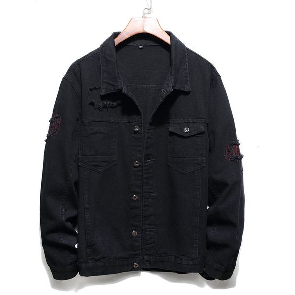 

men's jackets mens spring autumn fashion denim jacket coat casual black patch jean cowboy hip hop outerwear male clothes pihu, Black;brown