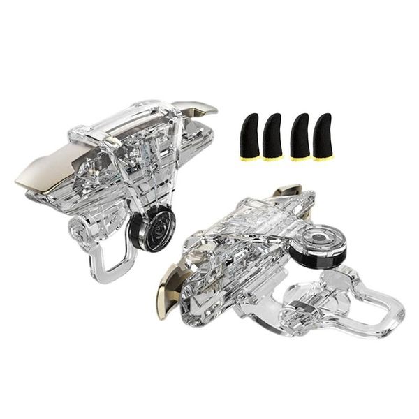 

game controllers & joysticks metal button joystick gamepad+4xfinger sleeves grip controller mobile phone back clip gamepad for androi