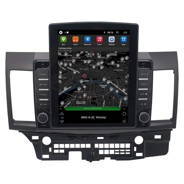 

car dvd multimedia gps player for mitsubishi lance-ex vehicle radio android 10.0 tesla vertical screen