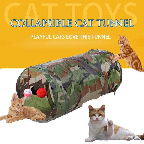 

cat toys toy foldable joinable tunnel tubes collapsible with tinkle bell and plush ball for cats kittens rabbits