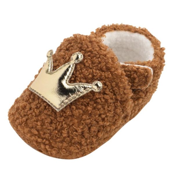

first walkers born baby cute boy girl soft shoes fring soled crown furry cotton boots crib fashion toddler lovely
