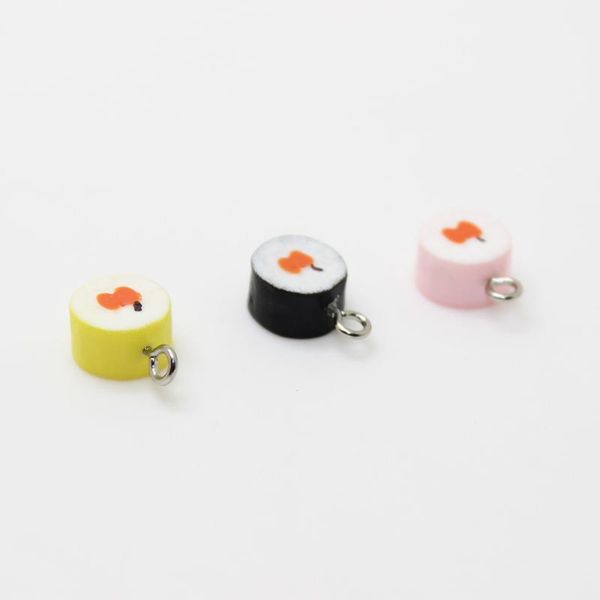 

charms yamily 10pcs/15mm resin simulation sushi pendants for diy decoration bracelets necklace earring key chain jewelry making, Bronze;silver